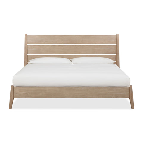 Sumire Slatted Ash Wood Platform Bed in Ginger