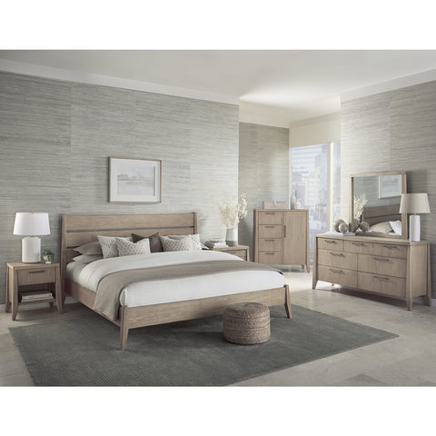 Sumire Slatted Ash Wood Platform Queen Bed in Ginger