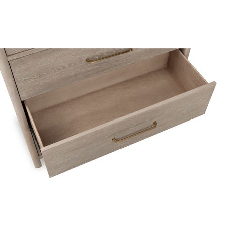 Gardenia Five Drawer Oak Wood Chest in Chai