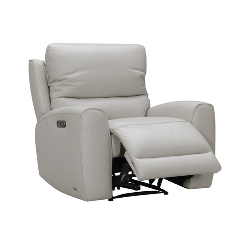 Brooke Leather Power Recliner Chair - Light Grey