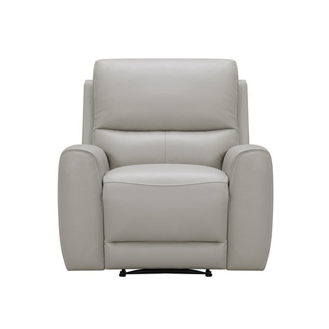 Brooke Leather Power Recliner Chair - Light Grey