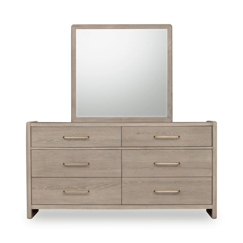 Gardenia Six Drawer Oak Wood Dresser in Chai