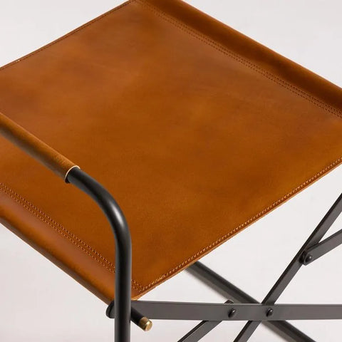 Betty Genuine Leather Chair in Tan color