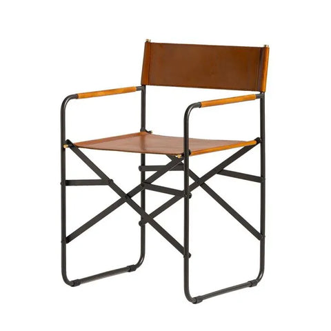 Betty Genuine Leather Chair in Tan color