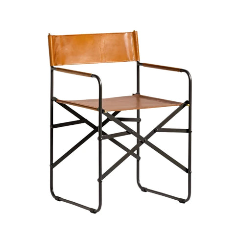 Betty Genuine Leather Chair in Tan color