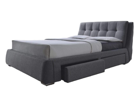 Fenbrook Transitional Grey Bed With Storage Drawers