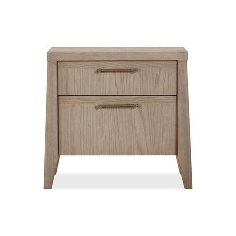 Sumire Two Drawer Ash Wood Nightstand in Ginger