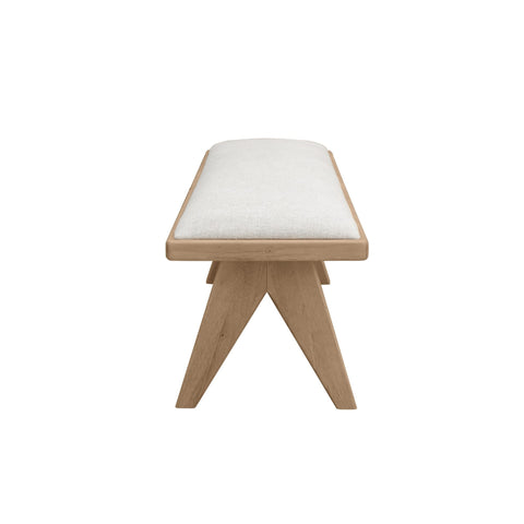 Sumire Upholstered Bench in Ginger and Natural Linen