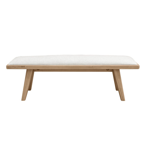 Sumire Upholstered Bench in Ginger and Natural Linen