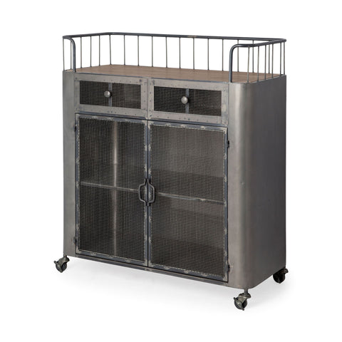 Gray Metal | Brown Wood_0