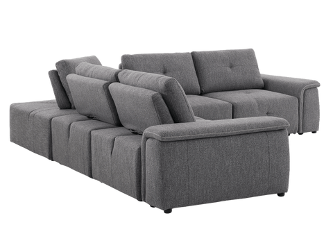 Cantaro Modular Sectional With Chaise 6Pc  Allure Dark Grey