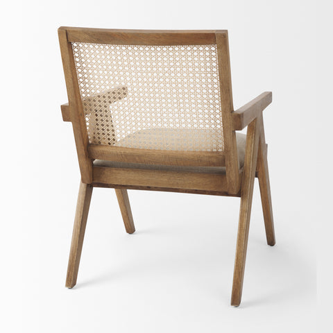 Light Brown Wood | Cane Back | Beige Upholstery_4