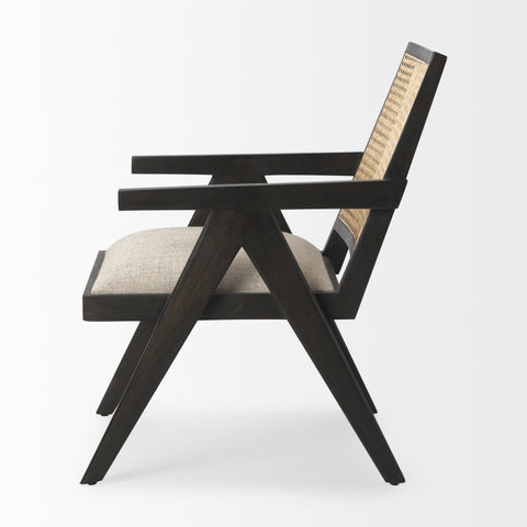 Black Wood | Cane Back | Beige Upholstery_2