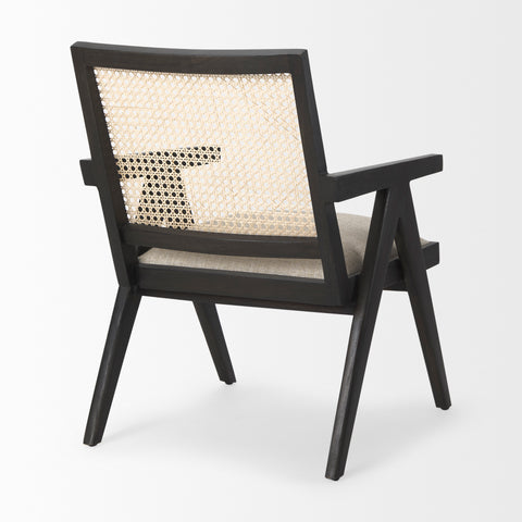 Black Wood | Cane Back | Beige Upholstery_4