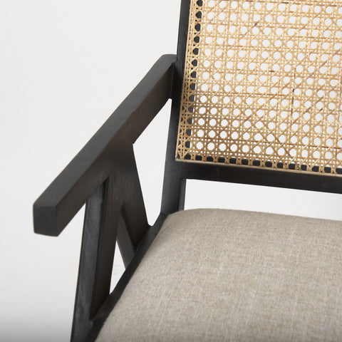 Black Wood | Cane Back | Beige Upholstery_7