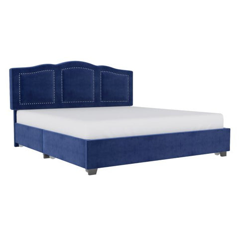 Diana 78" King Platform Bed with Storage Drawers in Blue