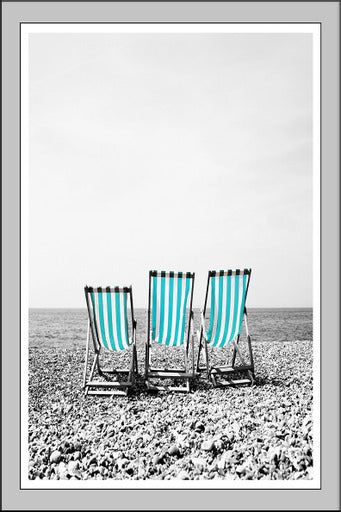 Brighton Beach Set of 6 Alloy Matt - Black Frame Wall Art