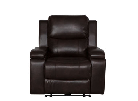 Clinton Power Recliner Chair - Dark Brown Leather Gel