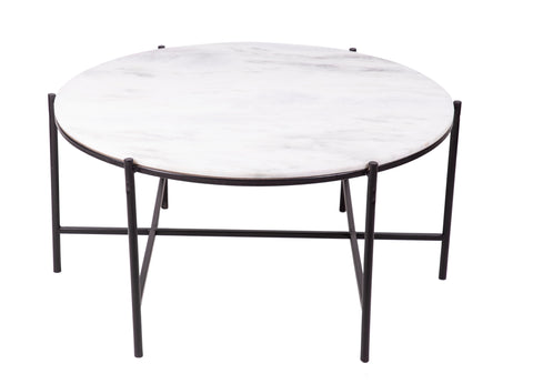 ROUND MARBLE TOP COFFEE TABLE