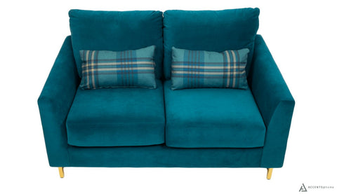 FLOOR MODEL Leo Fabric Loveseat - Joyful Turquoise