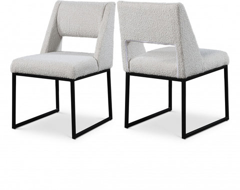 Evan Boucle' Fabric Dining Chair - Cream