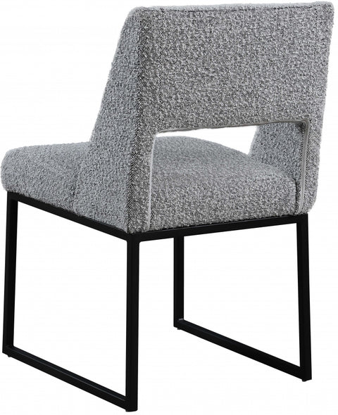 Evan Boucle' Fabric Dining Chair - Grey