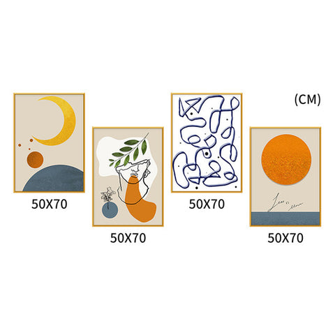 Calypso Set of 4 Alloy Matt - Golden Frame Wall Art