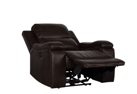 Clinton Power Recliner Chair - Dark Brown Leather Gel