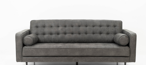 Lucas Mid Century Tufted Fabric Sofa - SF206 Grey