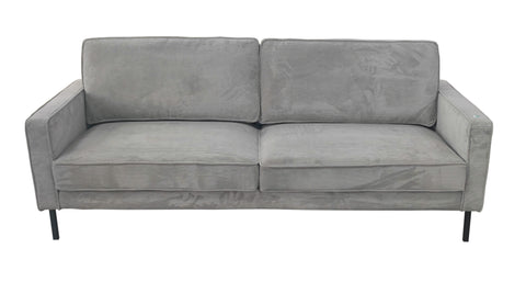 Beaumont Fabric Loveseat - Dark Grey Corduroy Striped Soft Velvet Upholstery Fabric