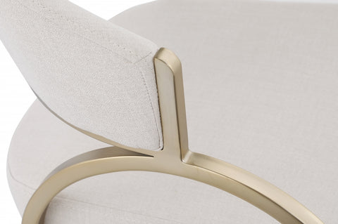 Monet Gold Linen Textured Dining Chair - Beige