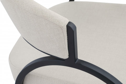 Kara Linen Textured Dining Chair - Beige