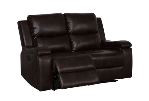 Clinton Power Recliner Loveseat - Dark Brown Leather Gel