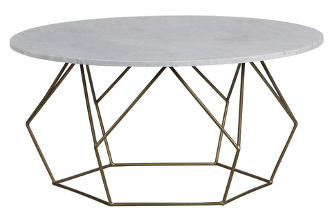 Octagon Marble Top Coffee Table