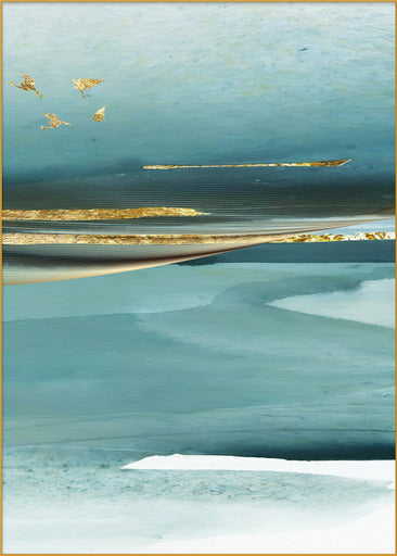 Azure Set of 3 Alloy Matt - Golden Frame Wall Art