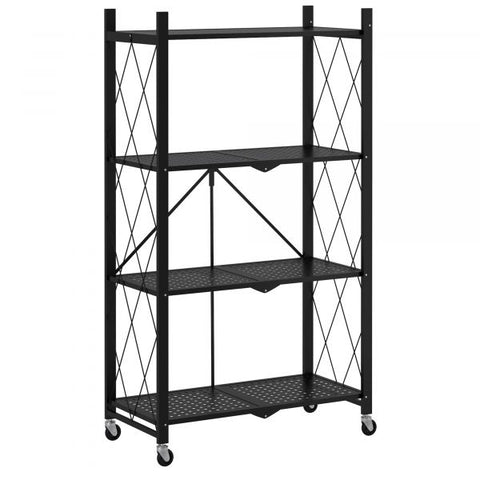 Quby Foldable 4-Tier Shelf in Black