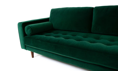 green velvet couch