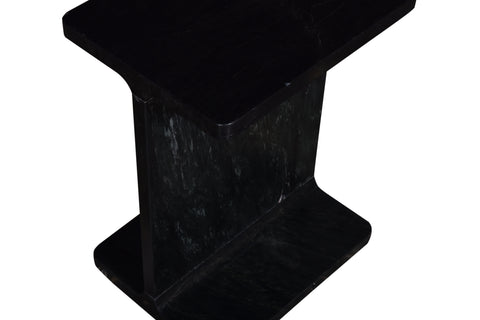 Alita Black Marble End Table