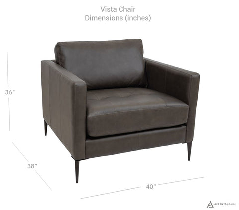 Vista Leather Chair - Montana Charcoal