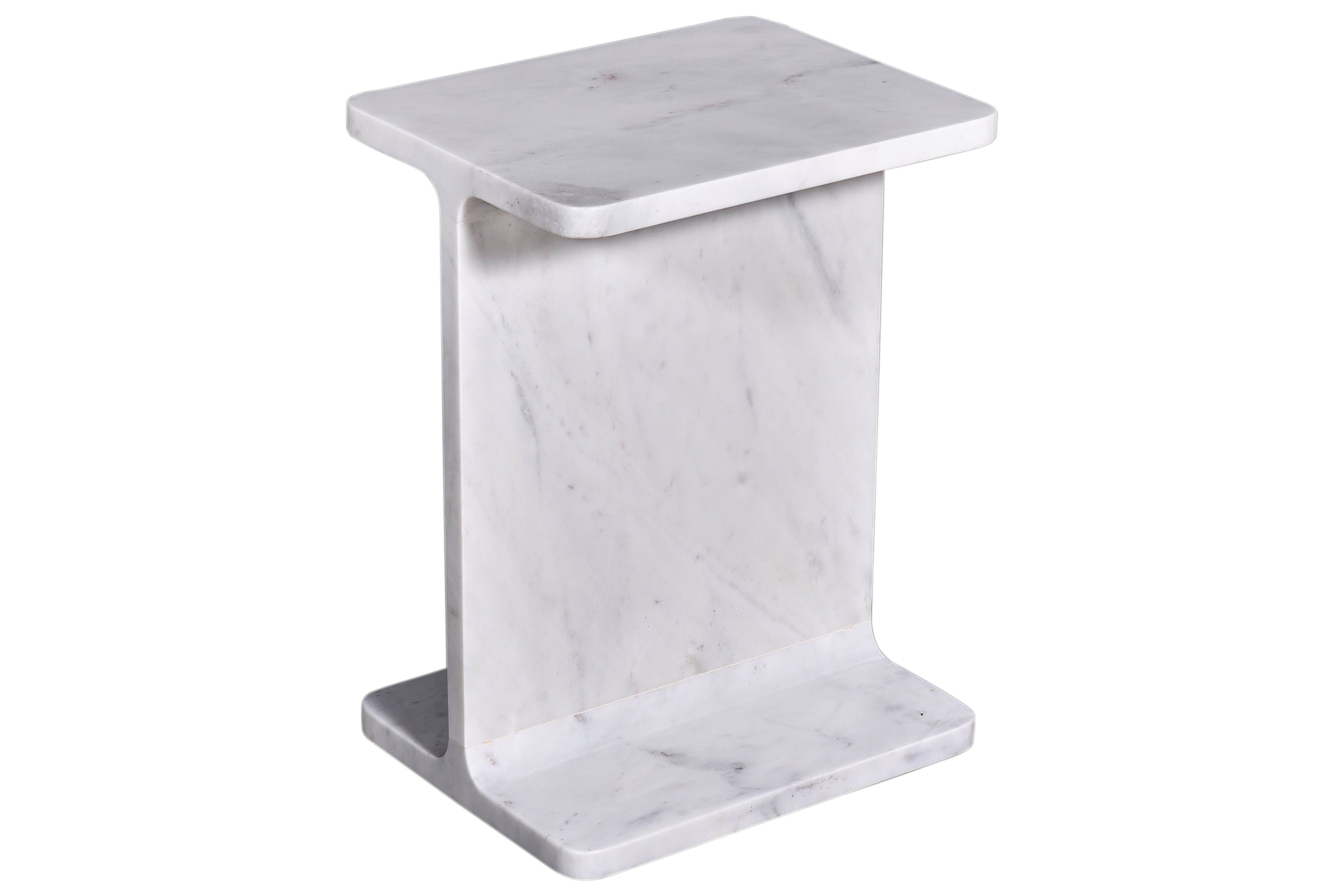 Alita White Marble End Table AccentsHome