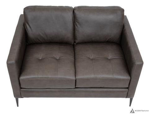 Vista Leather Loveseat -  Montana Charcoal