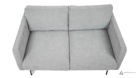 Abby Fabric Loveseat with Black Metal Legs