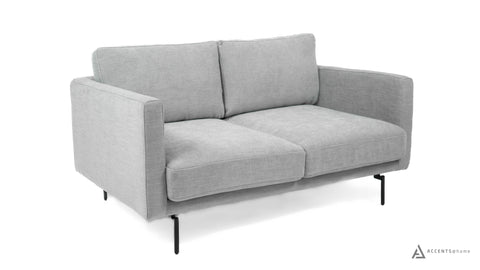 Abby Fabric Loveseat with Black Metal Legs