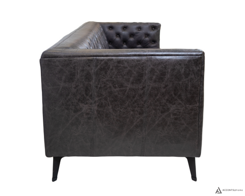 Arianna Faux Leather Loveseat - Cement