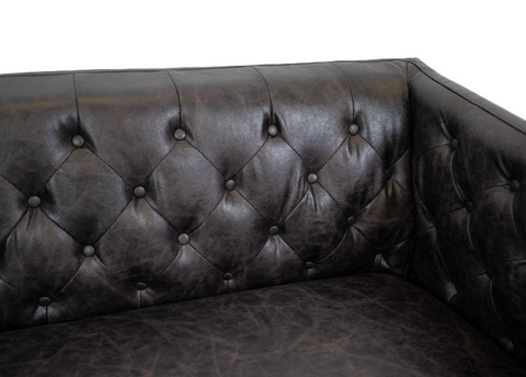 Arianna Faux Leather Sofa - Cement