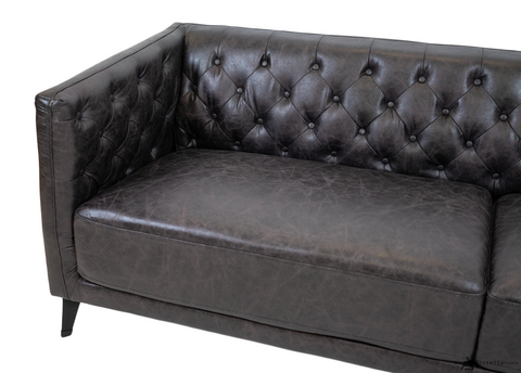 Arianna Faux Leather Sofa - Cement