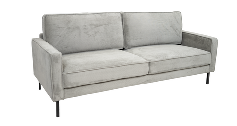 Beaumont Fabric Sofa - Dark Grey Corduroy Striped Soft Velvet Upholstery Fabric