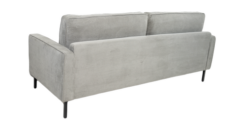 Beaumont Fabric Sofa - Dark Grey Corduroy Striped Soft Velvet Upholstery Fabric