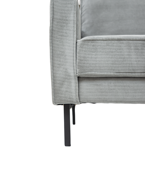 Beaumont Fabric Sofa - Dark Grey Corduroy Striped Soft Velvet Upholstery Fabric