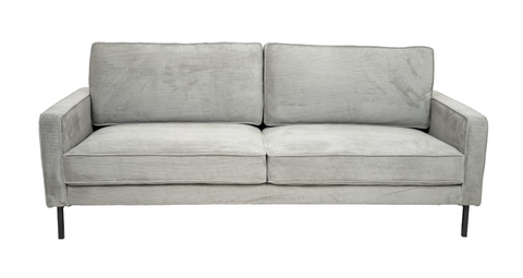 Beaumont Fabric Sofa - Dark Grey Corduroy Striped Soft Velvet Upholstery Fabric